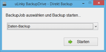 DirektBackup: Den auszuführenden BackupJob auswählen